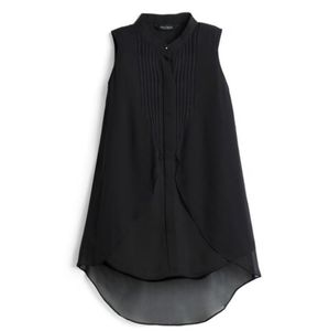 White House Black Market Bib Front Tunic Tank Lg